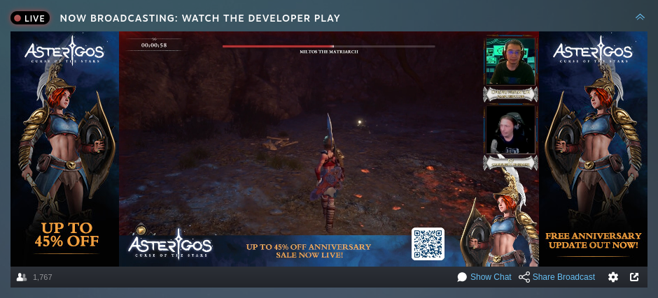 Asterigos developer Q&A livestream on the game's Steam page